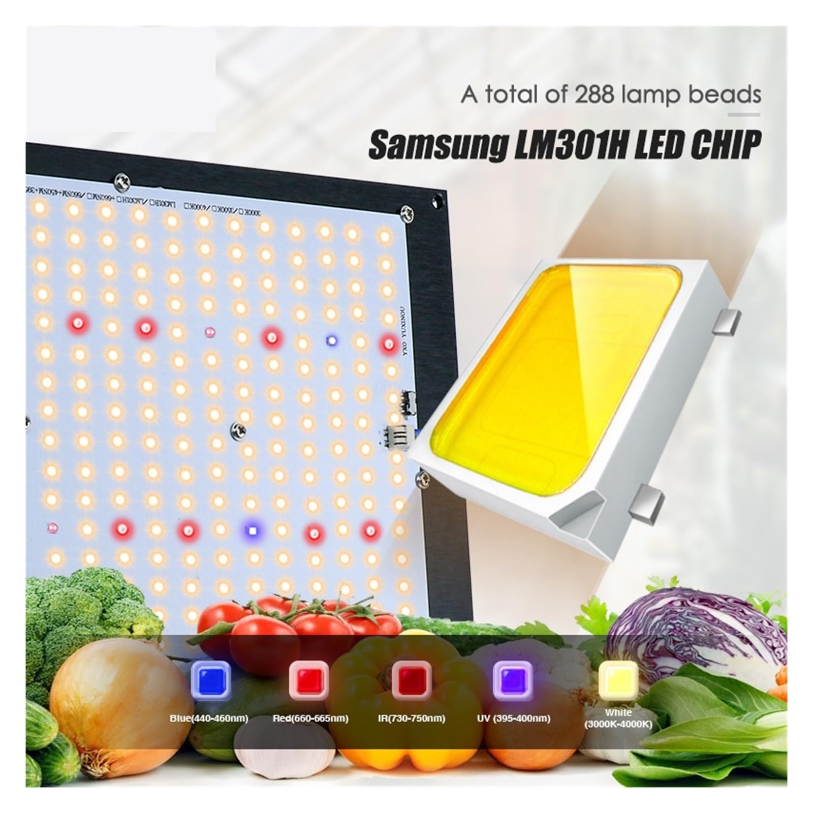 Lampe de Plante, Panneau Lumineux de Croissance LED Super Lumineux, 120/240W, Spectre Complet, LM301H SK, 3000K, 3500K, 4000K, 660nm, Pilote, à Monter soi-même(3500k 660 450 395 FS,480w)