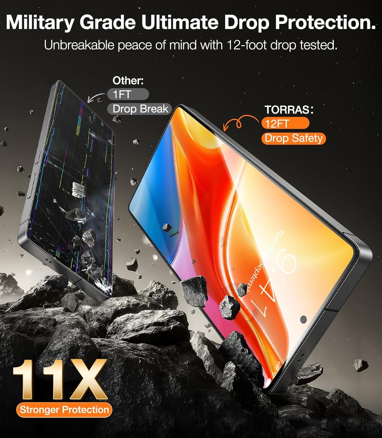 TORRAS for Samsung Galaxy S25 Ultra Screen Protector 6.9’‘ 9H+ Military-Grade Shatterproof Tempered Glass 2 Pack - Anti-Scratch, Bubble-Free Full Coverage, Easy One-Pull Installation with Alignment Kit - Image 6