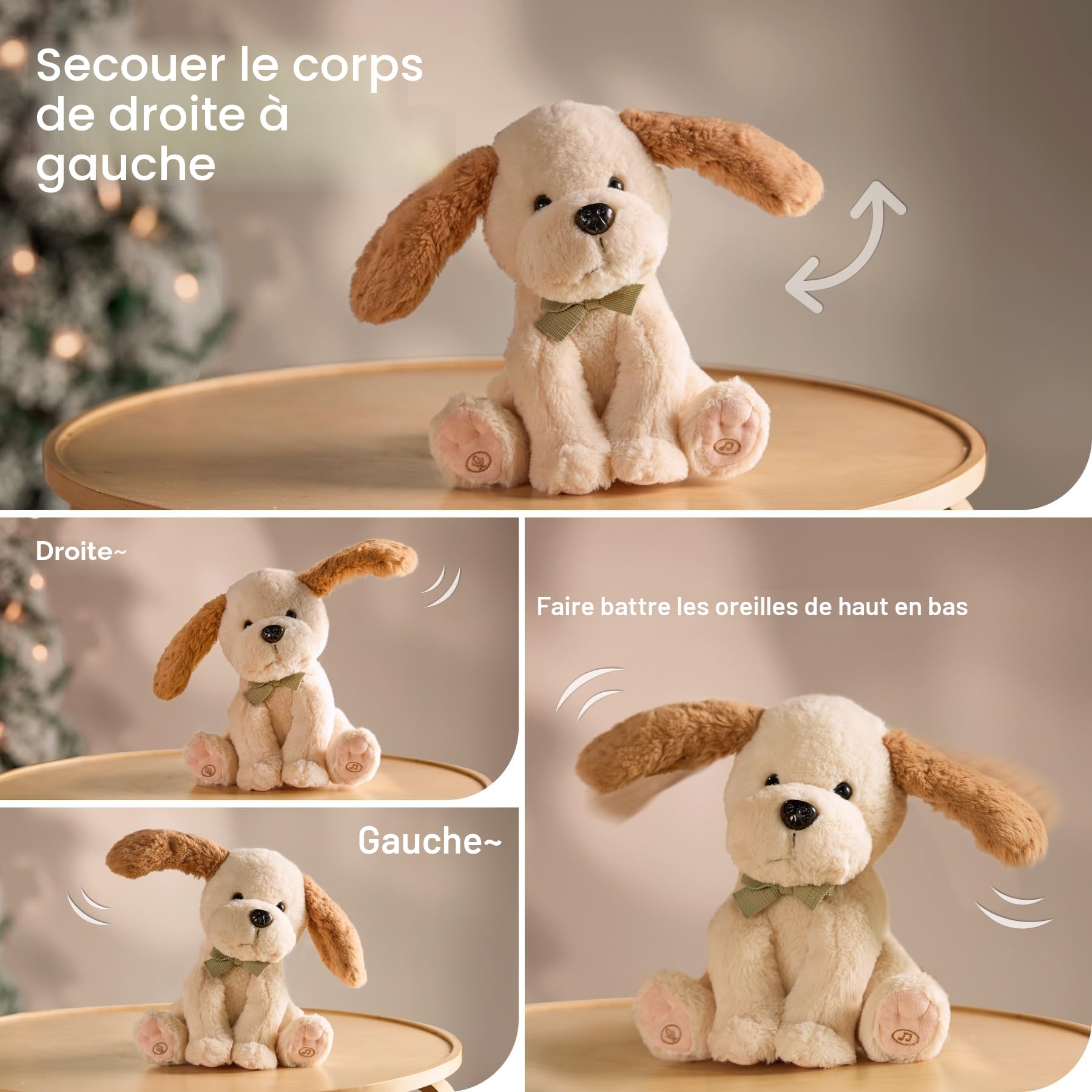 TUMAMA Peluche Chien Qui Parle Danse et Répète, Interactif Jouet Musicaux avec Enregistrement, Dansant Parlant Jouets pour Bebe Enfant, Peluches Jeux et Animaux Interactifs, Interactive Cadeaux Filles