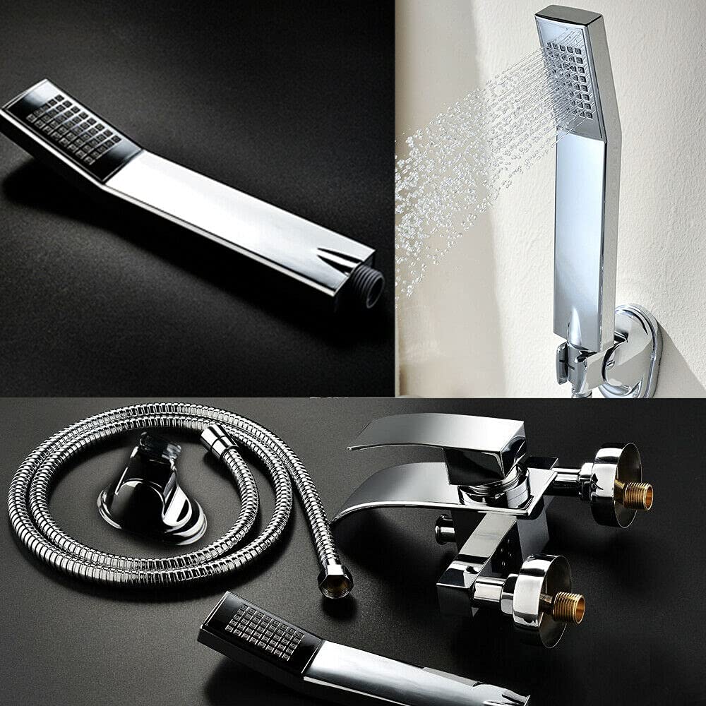Badewannenarmatur mit Handbrause Badewanne Duschsysteme Duscharmatur mit Wasserfall Auslauf Einhebel-Wannenarmatur Badarmatur für Bad Badezimmer Dusche