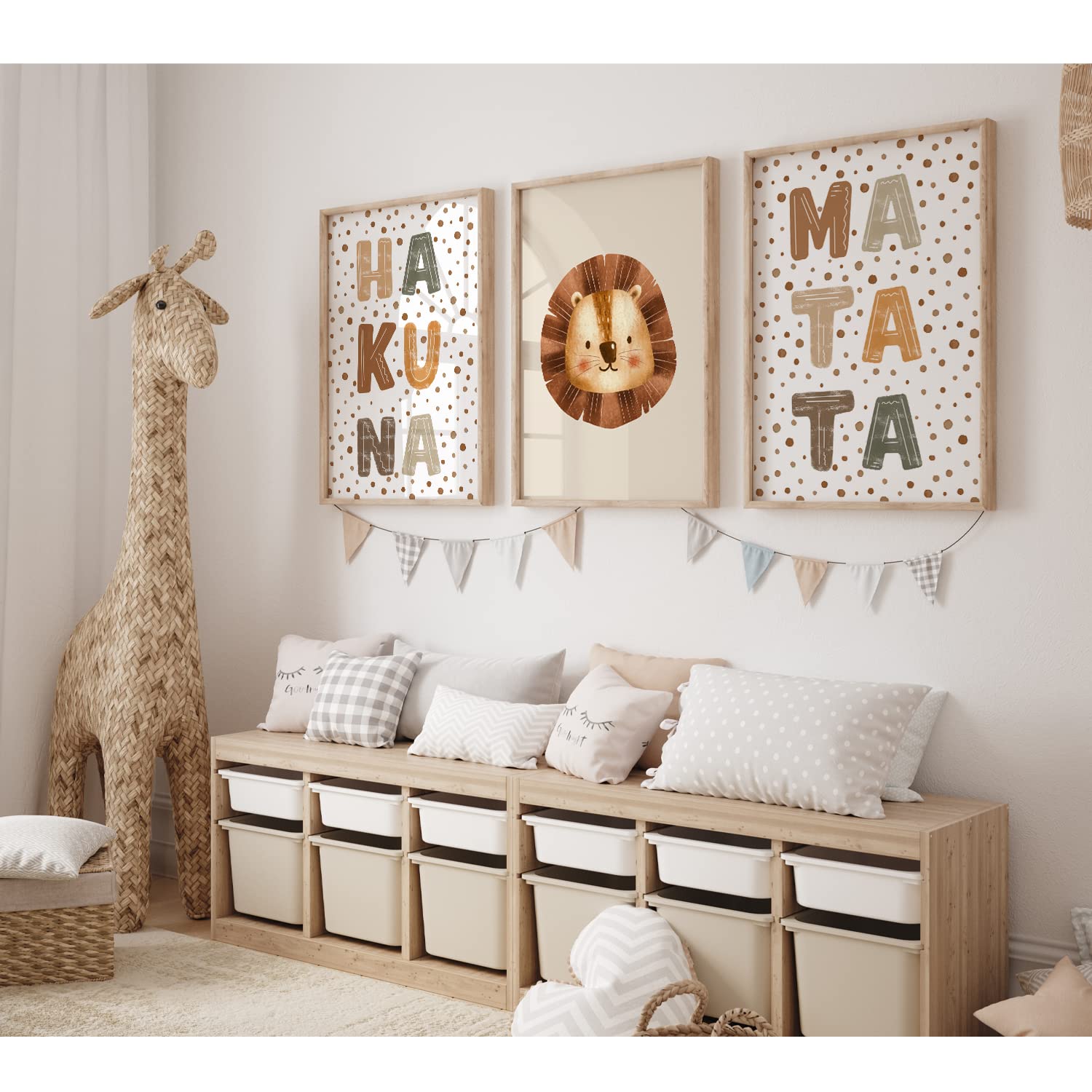 MeinBaby123 Poster pour chambre d'enfant, lot de 3 unités, format DIN A2, tableaux muraux, tableaux décoratifs, décoration pour chambre de bébé, cadeau pour naissance, poster mural premium