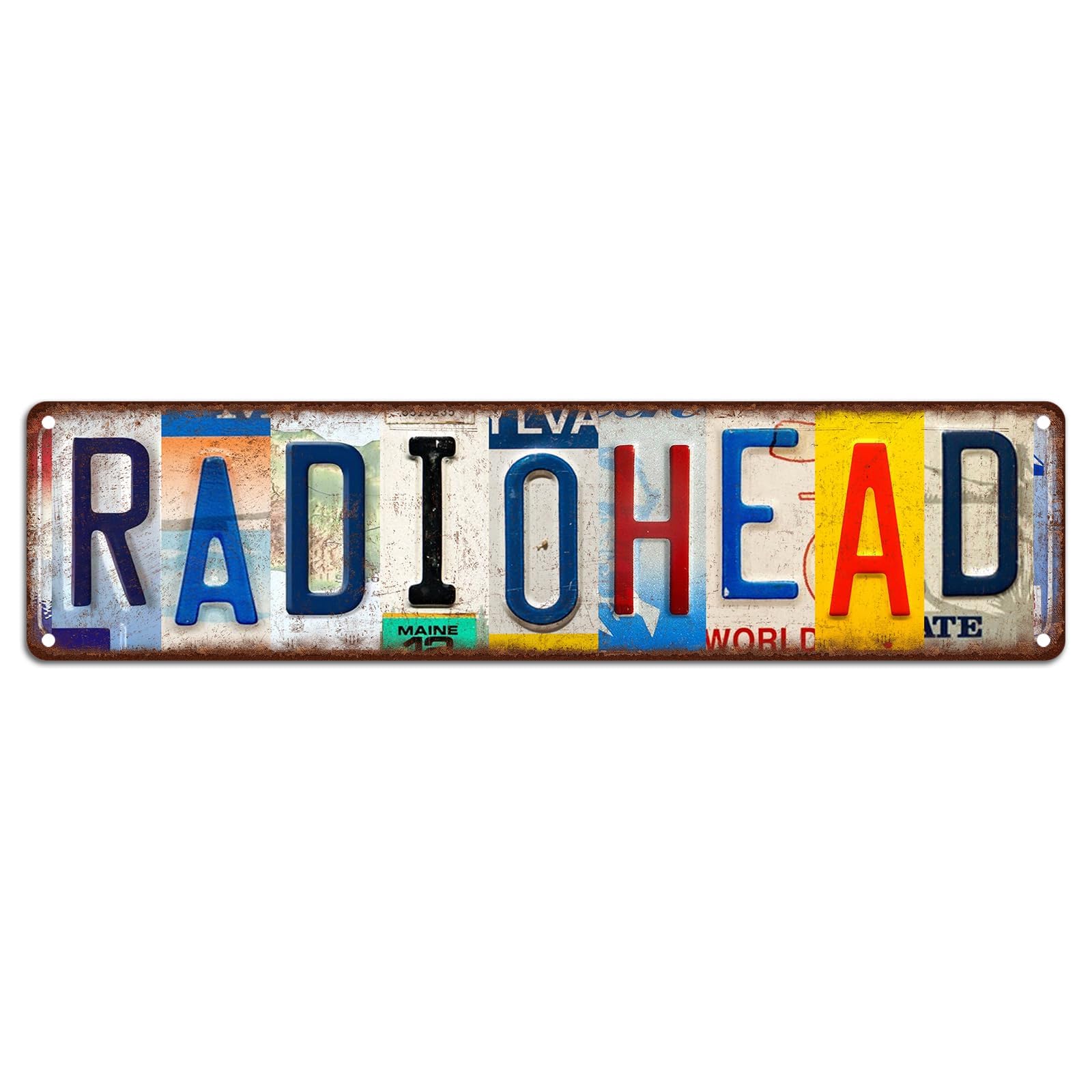 Vintage Radiohead Street Sign Metal Tin Sign for Music Room Wall Art