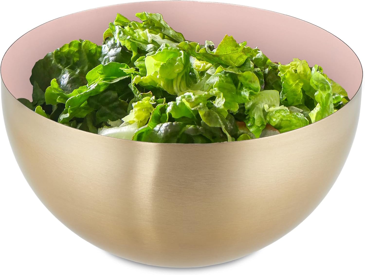Relaxdays Serving Bowl, 100% stainless steel, Pink/Gold, 20 cm