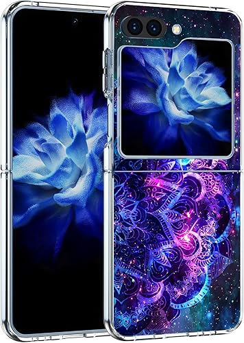 Miniatura 2 de Carcasa rígida para Samsung Galaxy Z Flip 5, funda protectora rígida a prueba de golpes para Samsung Galaxy Z Flip 5, diseño de mandala morado