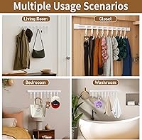 Vista 6 de Kitchen Utensil Hanging Rrack - Hooks for Kitchen Utensils, No Drilling Wall Mounted Utensil Holder, Kitchen Rail Rack with 10 Hooks Hanger for