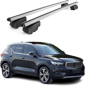 Roof Rack Cross Bars for Volvo XC40 2019-2026 Lockable 165Lbs Aluminium Silver 2Pcs fits Cargo Carriers Kayak Canoe Bike Snowboard