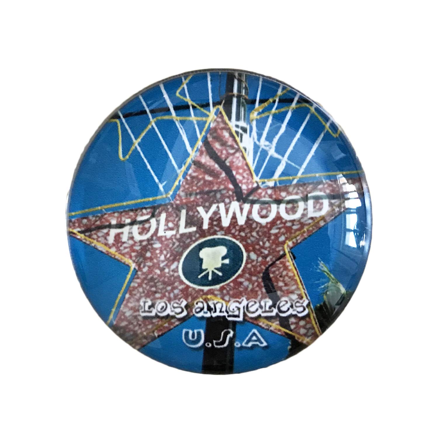 Wedarego Los Angeles Hollywood 3D Hollywood Los Angeles Usa Refrigerator Fridge Magnet Crystal Glass Magnet Handmade Tourist Travel Souvenir Collection Gift Whiteboard Magnetic Sticker Home Decoration