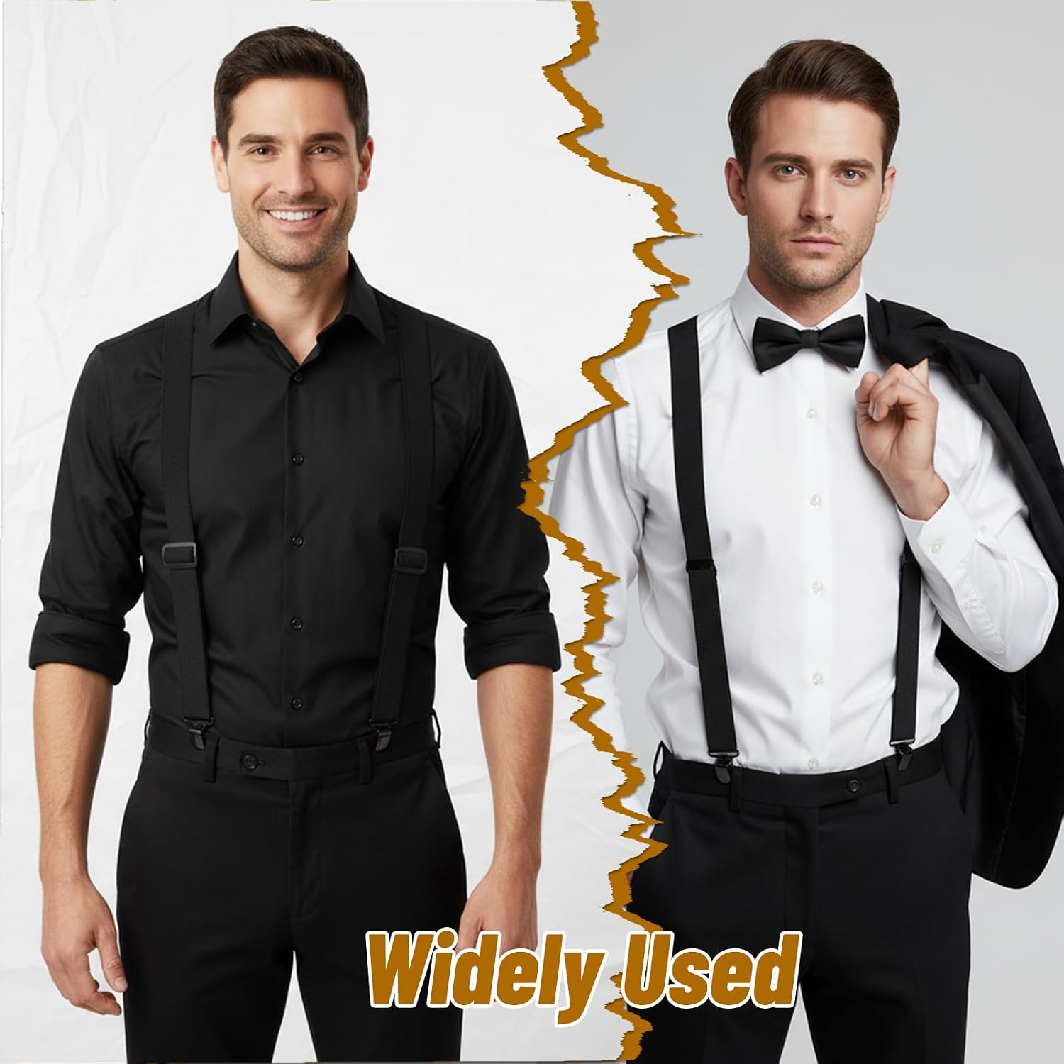 4 Pcs X Back Hidden Suspenders for Men, Heavy Duty Hiking Suspenders Adjustable Under Clothing Invisible Belt Undergarment Suspender for Winter Untucked Men Outdoor Hiking