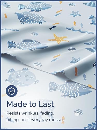 Miniatura 4 de CGK Linens Sábanas tamaño queen, juego de 4 piezas, de pez, océano, temática de animales marinos, ultrasuave, transpirable, lavable a máquina, para