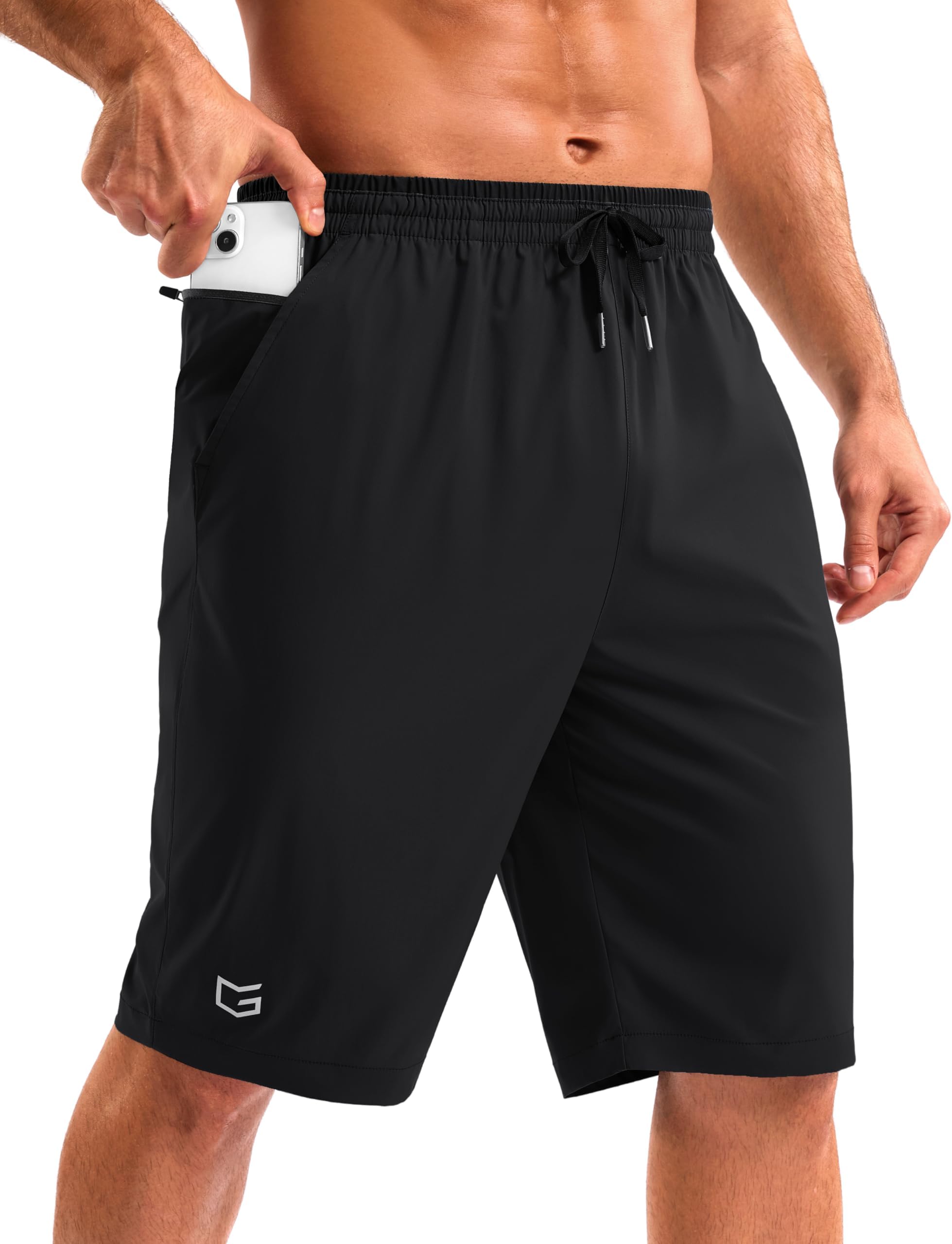 Men's 11" Long Board Shorts with Zipper Pocket Swim Trunks Quick Dry Swimsuit Bathing Suit for Men No Mesh Liner