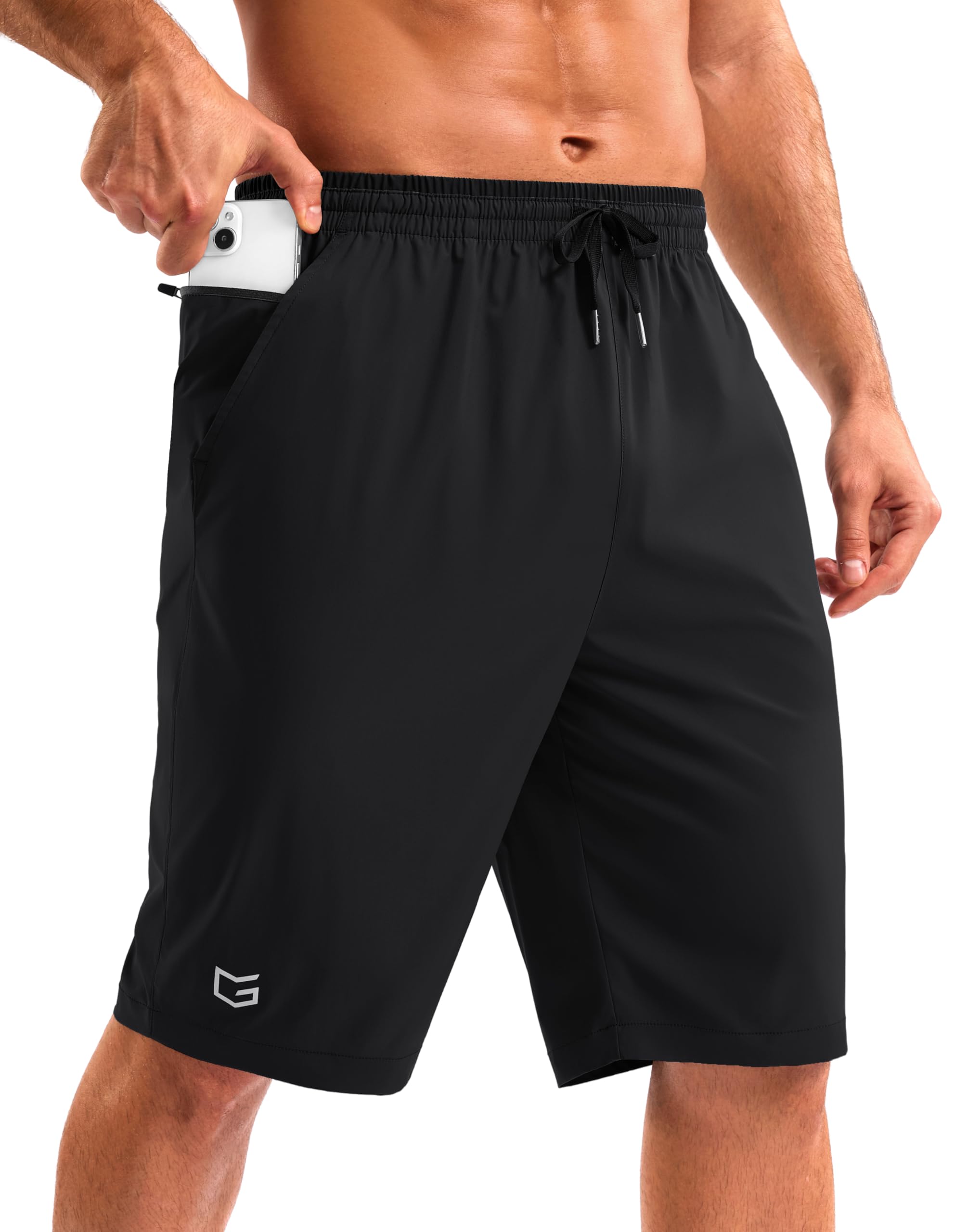 Men's 11" Long Board Shorts with Zipper Pocket Swim Trunks Quick Dry Swimsuit Bathing Suit for Men No Mesh Liner