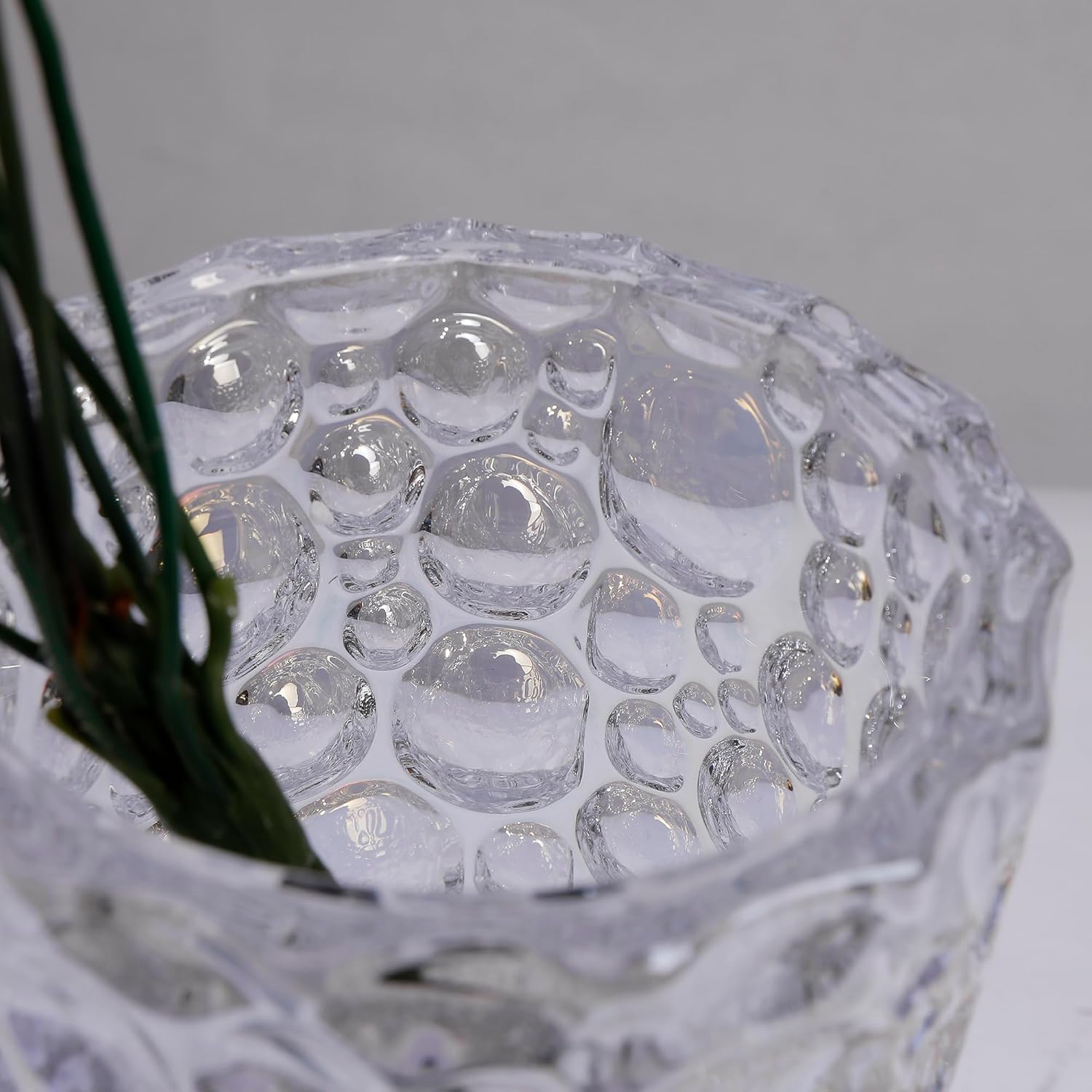 White dot Crystal Glass vase 9.8 inch,Large Flower Vase,Modern Vase for Living Room, Bedroom, Kitchen, Dining Table, Mantle, Wedding. (White) - Image 5