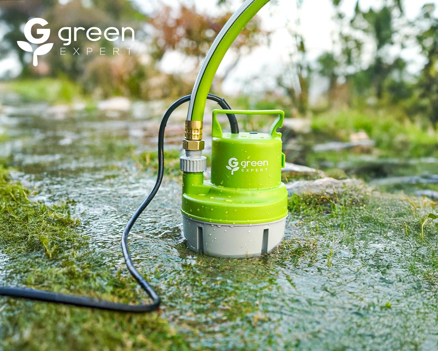 Green Expert Handy Utility Pump Submersible 1/6HP, 25-Foot Long Power Cord, Easy to Remove Water in Pools Hot Tub Flooded House Garden Pond Tankless Heater, Small Backup Pump for Household Drainage