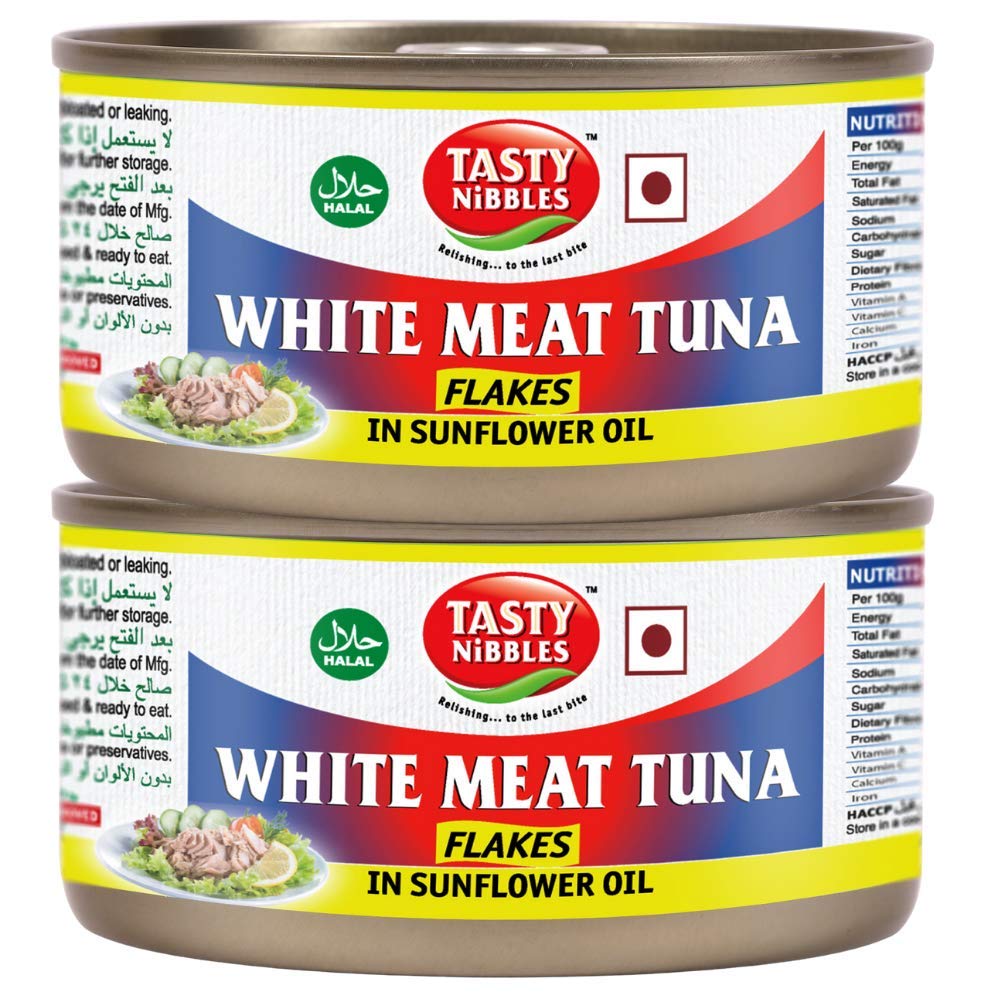 Tasty Nibbles White Meat Tuna Flakes in Sunflower Oil, 185 g X 2 (B081HHN5GK) Amazon Price History, Amazon Price Tracker