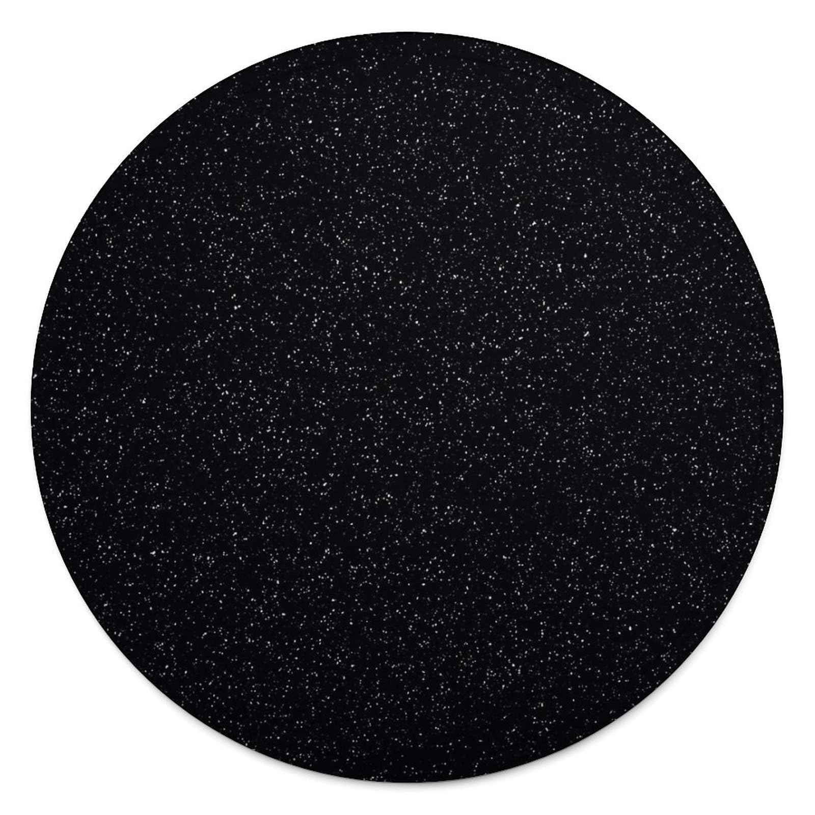 Couverture ronde flanelle noire paillettes 140cm jeté de canapé