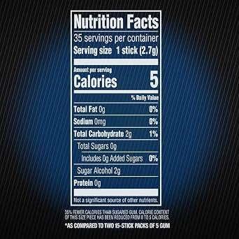 Wrigleys 5 Gum Cobalt Peppermint Flavoured Sugar Free Chewing Gum 35 Stick Pack Box of 6 Packs | Cooling peppermint sugar free gum for breath refresh boost, study sessions and commutes, gift bag, gift box, mint gum