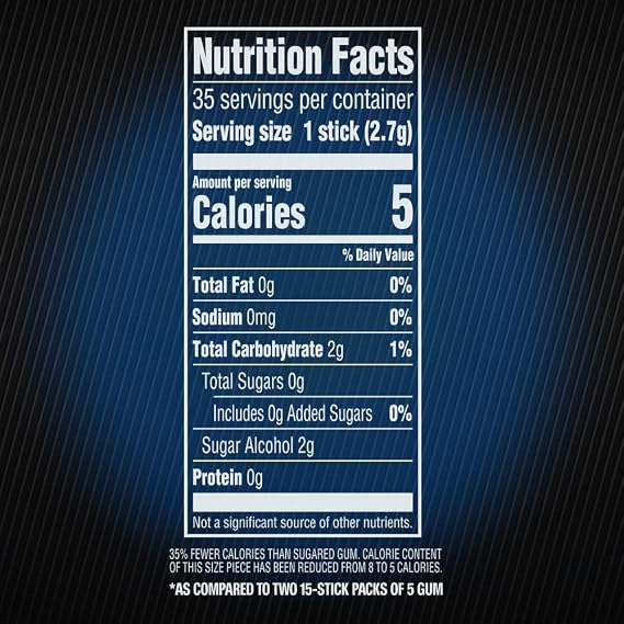 Wrigleys 5 Gum Cobalt Peppermint Flavoured Sugar Free Chewing Gum 35 Stick Pack Box of 6 Packs | Cooling peppermint sugar free gum for breath refresh boost, study sessions and commutes, gift bag, gift box, mint gum