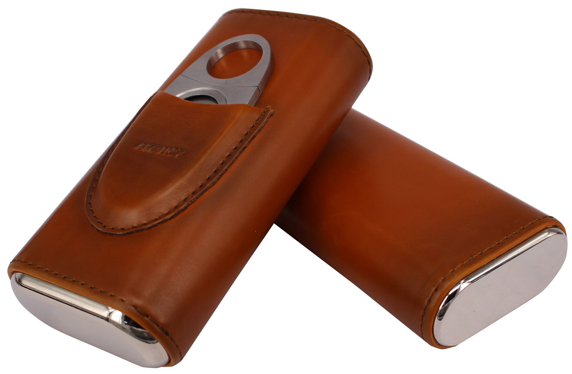 AMANCY Classic Black Leather Cigar Case Set Contained Specialized Cigar