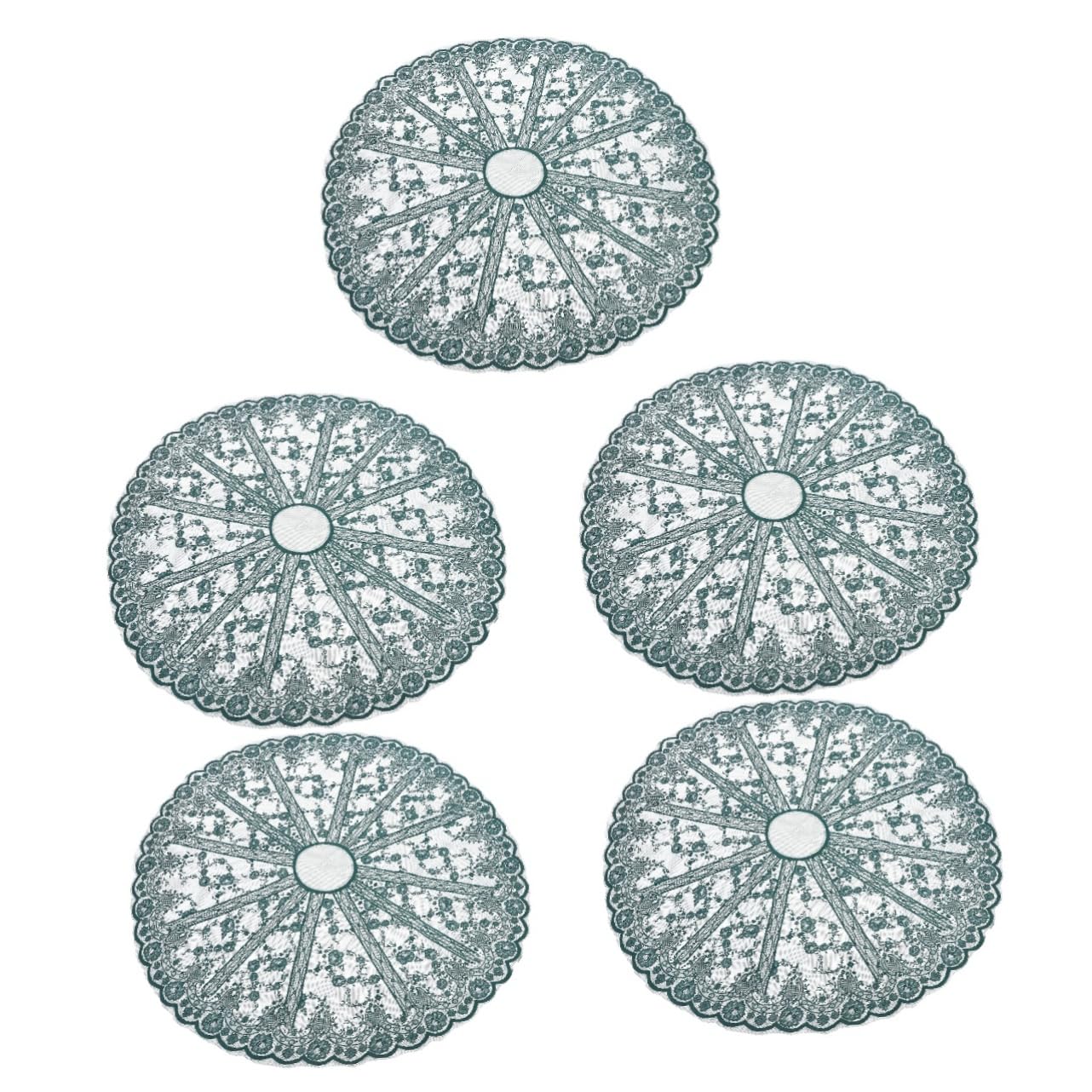 Nappe dentelle vert foncé ronde IMIKEYA pour table de fête et pique-nique