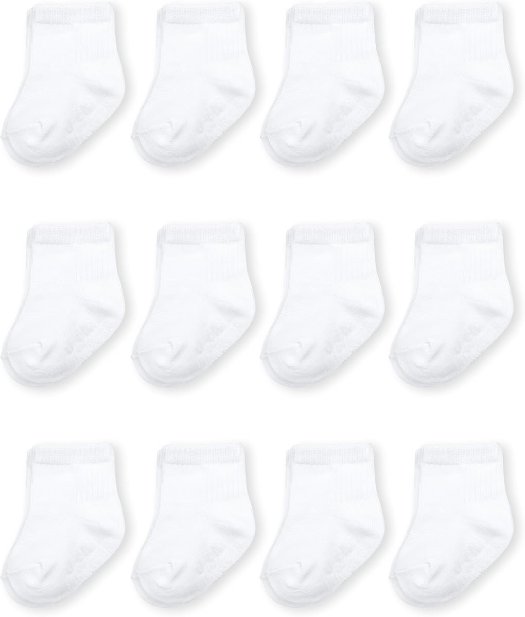 Fruit of the Loom Calcetines elásticos de algodón Grow & Fit Flex Zones para bebés y niños pequeños - Unisex, niñas y niños