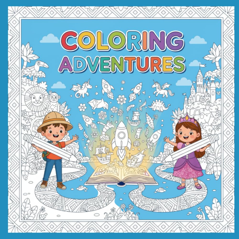 Coloring Adventures: A Creative Journey for Kids Ages 5-10: Fun Illustrations of Animals, Nature, and Fantastic Worlds to Spark Imagination and Relaxation