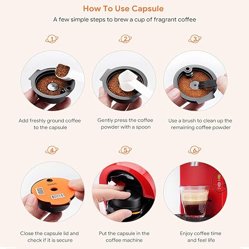 Miniatura 4 de Cápsulas de café recargables, cápsulas de café reutilizables de 7.4 fl oz para máquina de café Bosch Tassimo, cápsulas de café recargables con tapa
