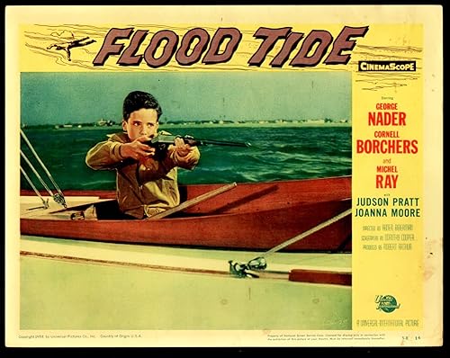 MOVIE POSTER Flood Tide 11"x14" Lobby Card Michel Ray Rifle