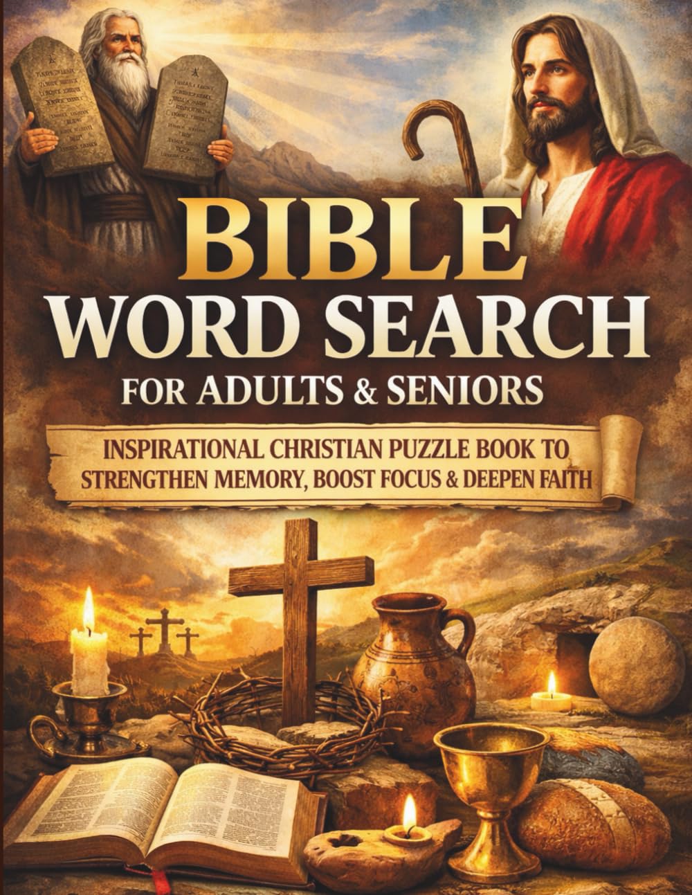 Bible Word Search for Adults & Seniors: Inspirational Christian Puzzle Book to Strengthen Memory, Boost Focus & Deepen Faith