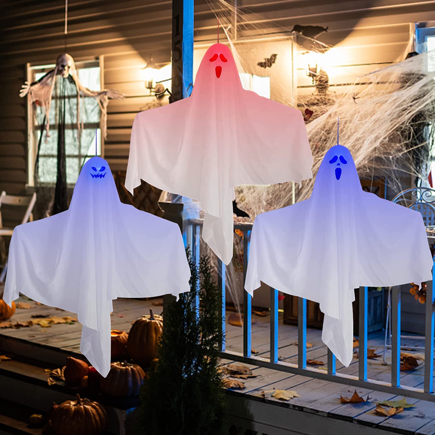Light Up Ghost Outdoor Decoration Hourleey Halloween Decorations