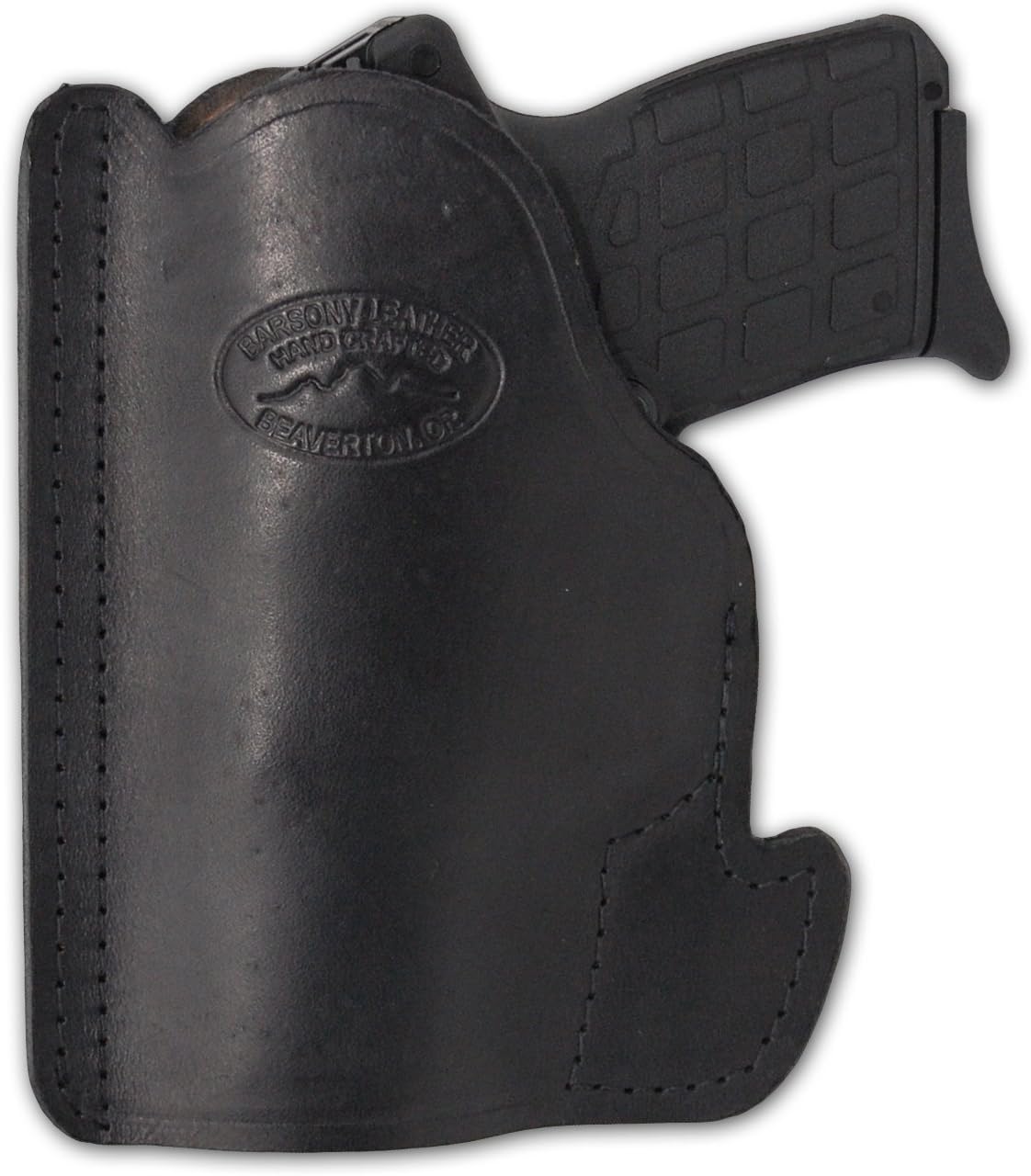 New Barsony Black Leather Pocket Holster for Small .380 Ultra-Compact 9mm 40 45 Pistols