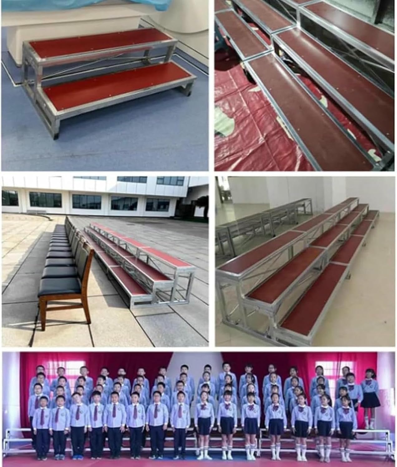 Choral Risers Platform, 1/2/3 Level Choir Staircase Step, 20cm High Choral Music Lecture Stand, Group Photo Lectern Podium Staircase Stand