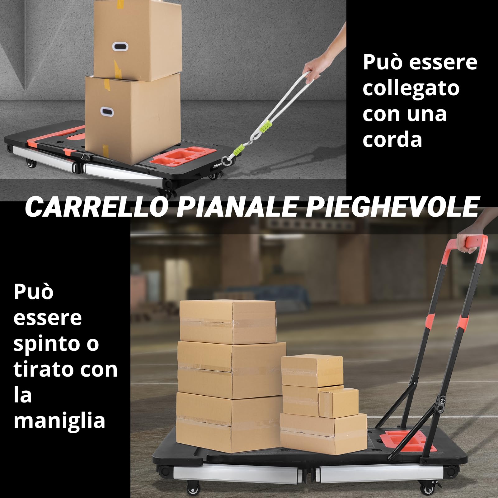 LIFERUN 7 in 1 Banco da Lavoro Pieghevole,Tavolo da Lavoro Pieghevole Regolabile in Altezza con Spina Integrata,Carrello a Mano da Trasporto con 4 pcs Ruote,Piattaforma di Lavoro per Lavoro fai da te
