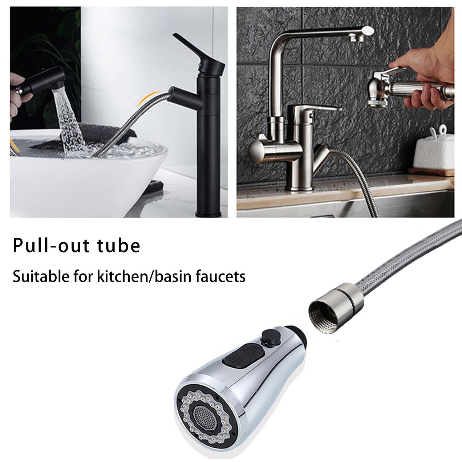 Spray Hose for Kitchen Faucet, 59-inch Pull-Out Sink Replacement