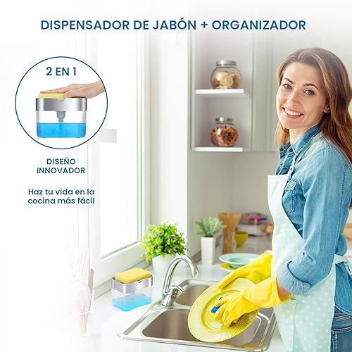 Miniatura 2 de Dispensador de jabón de platos de alta calidad dispensador de jabón de cocina para encimera dispensador de jabón para lavar platos de fregadero 13