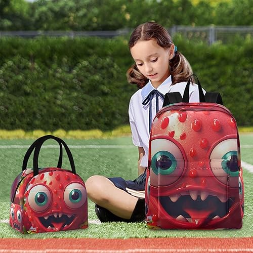 Miniatura 7 de Blue Dragon - Mochilas para niños, bolsas enfriadoras aisladas, a prueba de agua, mochila para escuela primaria, Monstruo de, Moderno