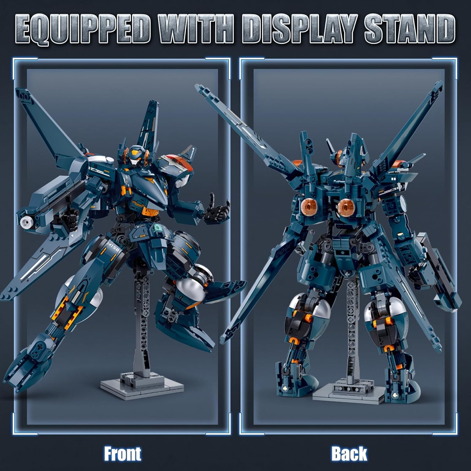 HIGH GODO Attacker Mech Robot Transforming Building Blocks Set for Adults,City Warrior Justice Hero Soldier Mech Model Building Kit, Cool Creative Robots Toys Gift for Teens, 569 Pieces