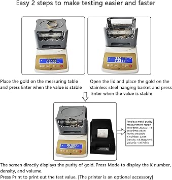 Gold Tester Electronic Precious Metal Density Purity Tester Precious Metal Authenticity Tester Gold Lab Tool Measuring Accuracy 0.001g