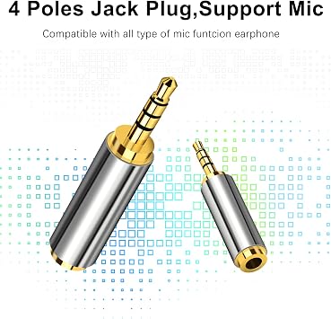Wodgreat 2.5mm to 3.5mm Headphone Adapter Gold Plated