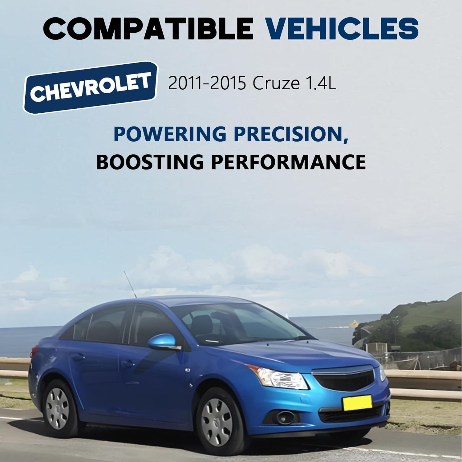 Cold Air Intake Kit Compatible With 2011-2015 Chevy Cruze 1.4L Turbo – High-Performance Aluminum Intake System with Heat Shield, Washable Filter, +7-10% HP Boost & Aggressive Sound