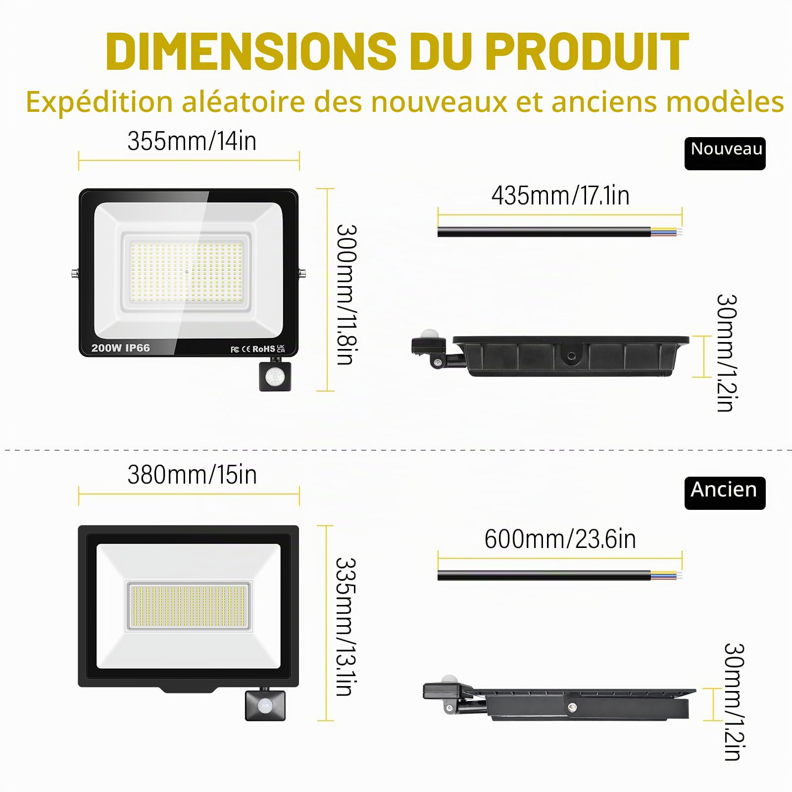 Willpower Projecteur LED Extérieur 10W Spot LED Avec Détecteur de Mouvement