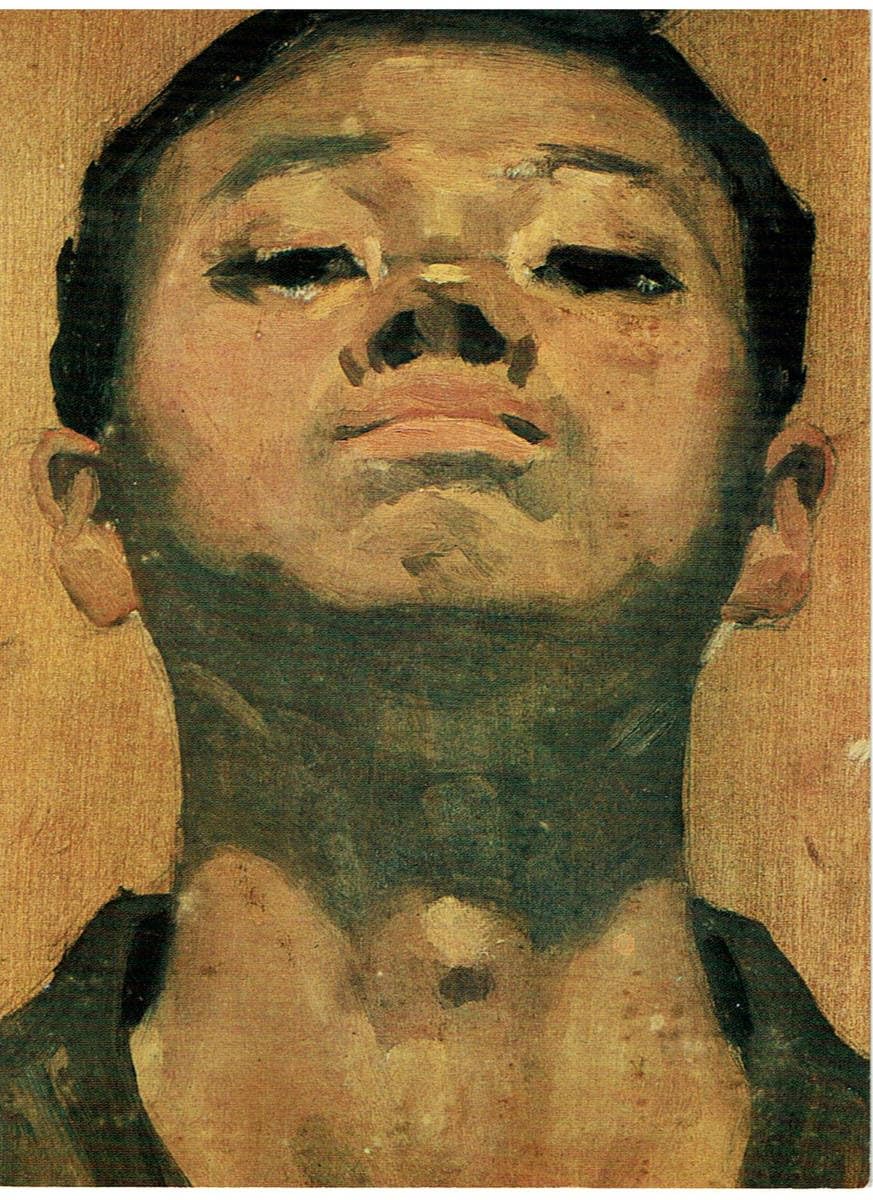 Amazon.co.jp: 坂本繁二郎 自画像 No9.ポストカード入り額 、小さな