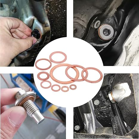 255 Pcs Copper Washer Assorted,11 Sizes Sealing Gasket Set For Sump Plug