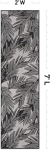 Miniatura 2 de Rugshop Alfombras contemporáneas con textura de hojas envejecidas, fácil limpieza, para exteriores, terraza, patio, patio trasero, interiores y