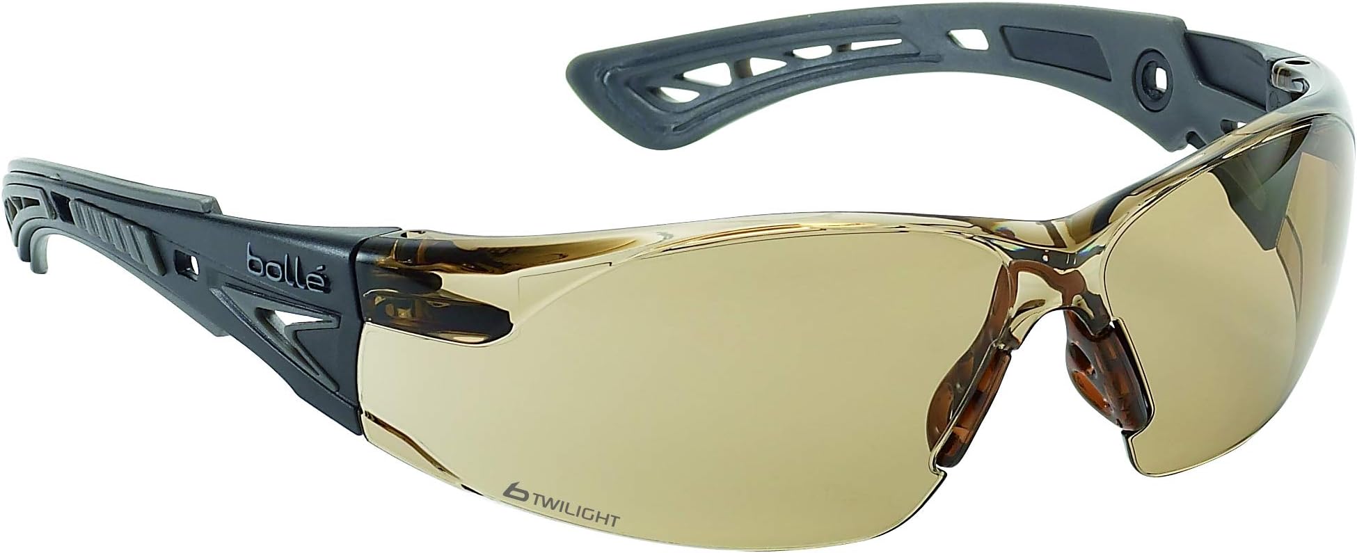 Safety Bolle-40225 Safety Rush+ Safety Glasses, Black & Grey Frame, Twilight Lenses