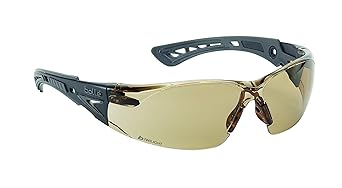 Bolle Safety Bolle-40225 Safety Rush+ Safety Glasses, Black & Grey Frame, Twilight Lenses
