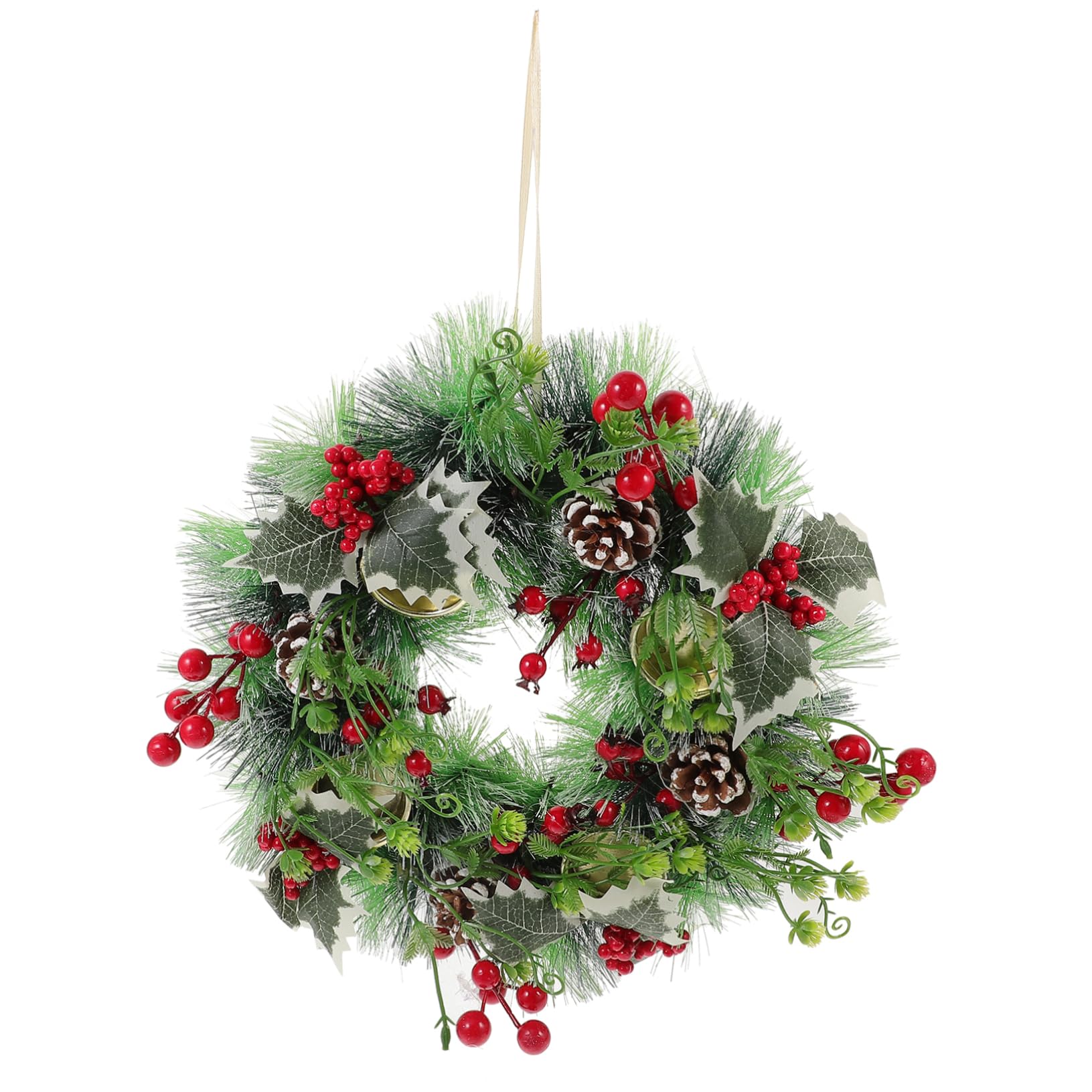 Cabilock Christmas Candle Wreath Decor Xmas Candle Rings Festive Centerpiece Garland for Home Shop Hotel Charming Holiday Decoration