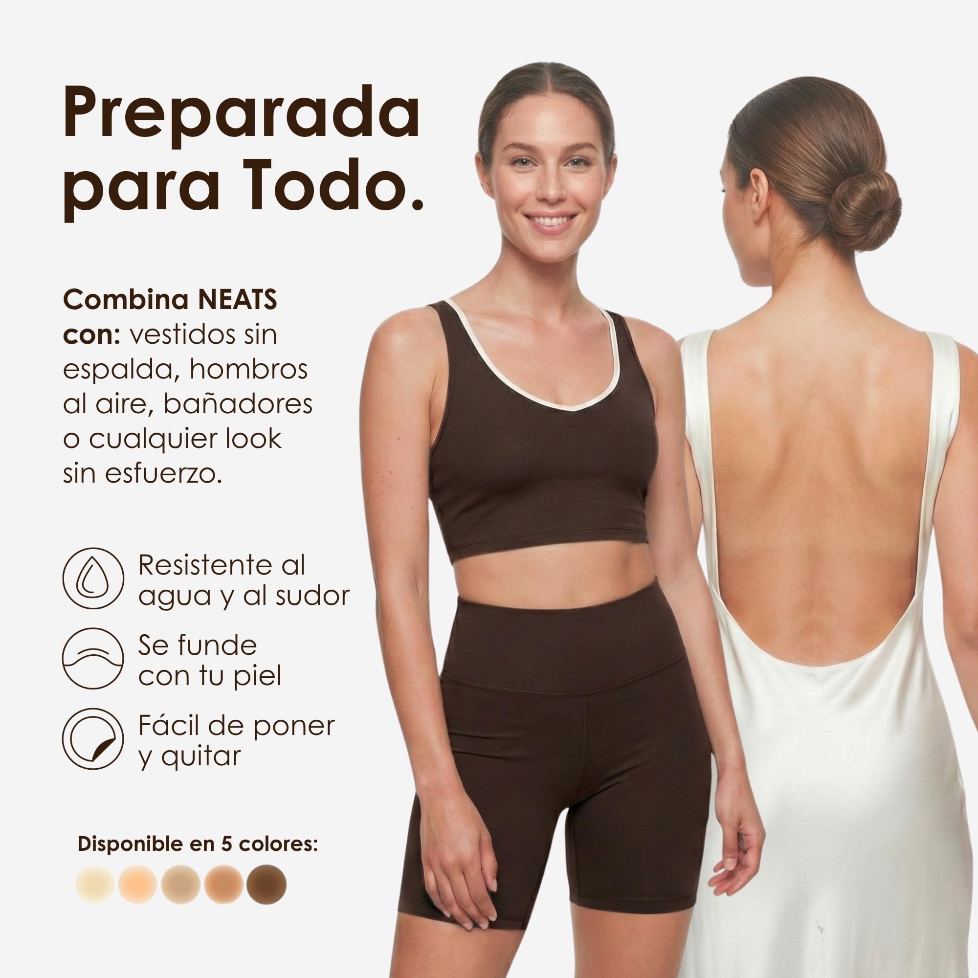 NEATS Sujetador Adhesivo Hipoalergénico de Silicona, Cubre Pezones Invisibles Reutilizables