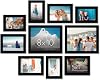 Americanflat 10 Piece Black Picture Frame Set includes | 8x10, 5x7 and 4x6 Sizes. Shatter Resistant Glass. Hanging Equipment Included!