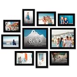 Americanflat Set of 10 Picture Frames with Shatter-Resistant Glass - Gallery Wall Frame Set with Two 8x10, Four 5x7 and Four 4x6 Frames - Signature Collection - Black 10 Pack Black