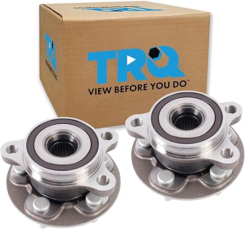 Miniatura 1332 de TRQ - Juego de conjunto de rodamiento y cubo de rueda trasera y delantera (2 piezas)